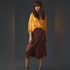 *New with tags* Anthropologie brown slip skirt size 0